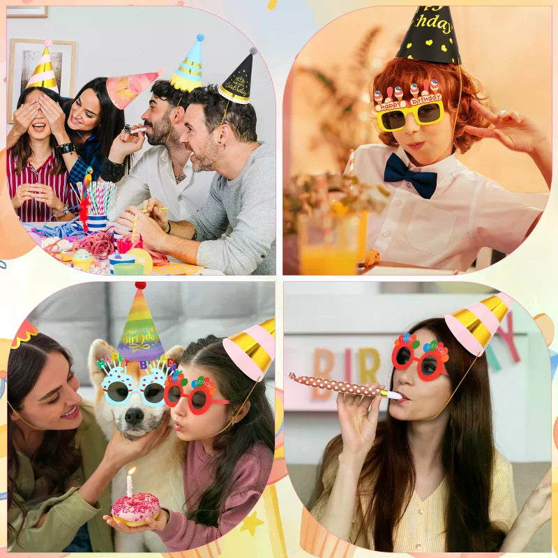 Birthday Party Glasses Funny Candle Sunflower Rainbow Sunglasses Happy Birthday Photo Booth Props Supplie Kids Favor Party Decor Oasis Select
