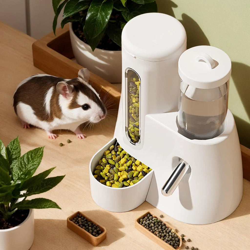 Automatic Hamster Feeder Hamster Feeder Automatic Water Dispenser 2in1 Large Capacity Feeding Supplies Pet Supplies Water bottle Oasis Select