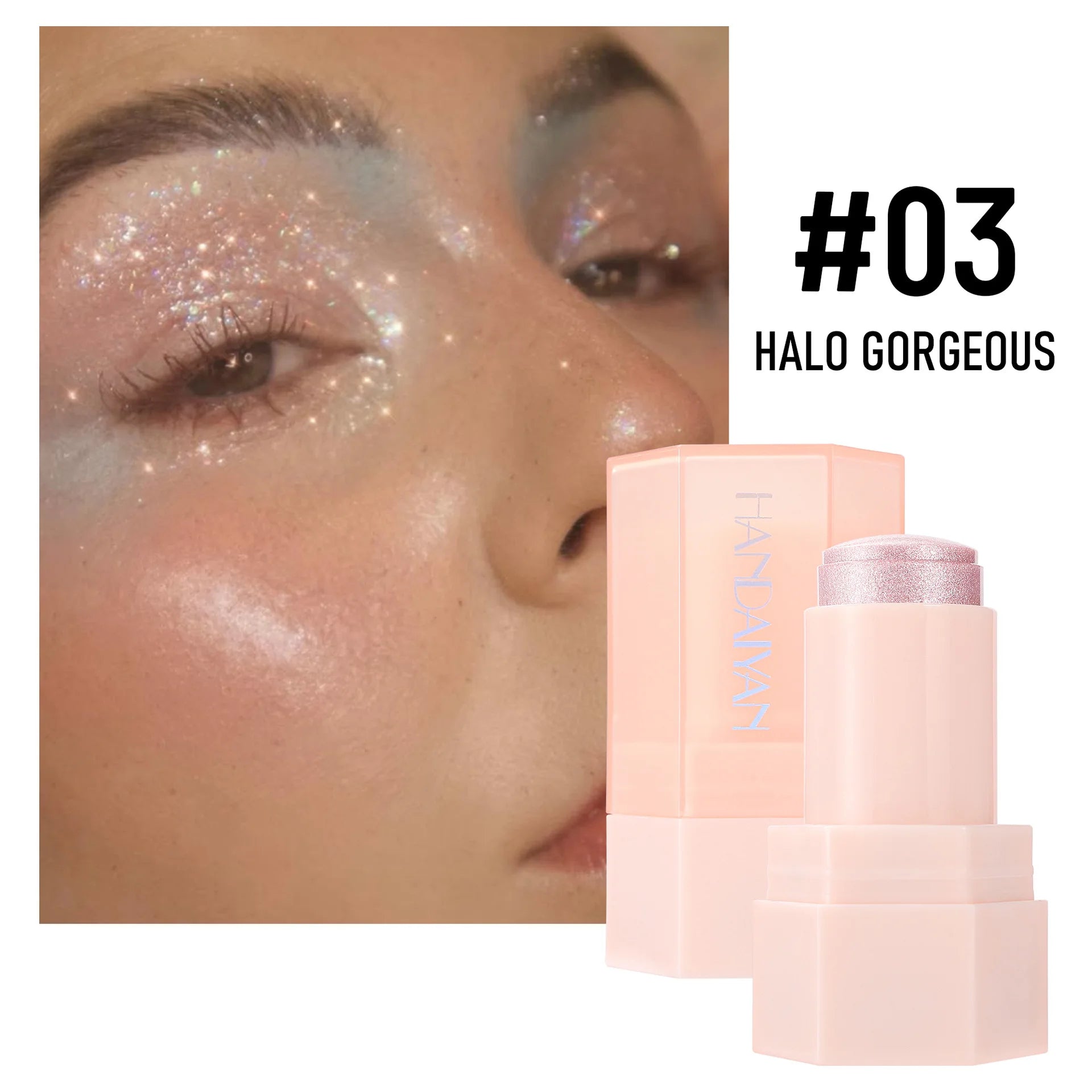 6 Shade Creamy Highlighter Stick Stunning Shimmer Glow For Cheekbones Lips Face Body Smooth Blendable Makeup Oasis Select 03 HALO GORGEOUS