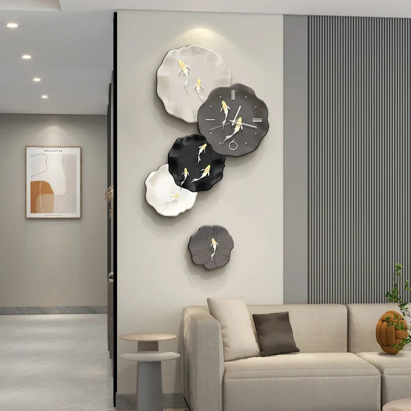 Abstract Art Living Room Decorative Painting Wall Clock Background Wall Clock Decoration Clocks Wall Home Decor Oasis Select