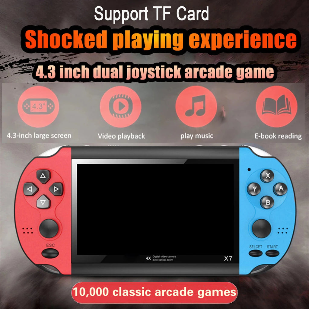 AyeBeau X7 Retro Handheld Game Console | 10,000 Games, 4.3" Screen