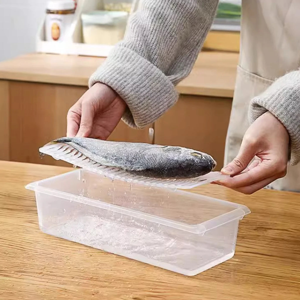 2pc Sealed Drainable Fresh Food Fridge Organiser with Lid for Meat & Vegetables Oasis Select