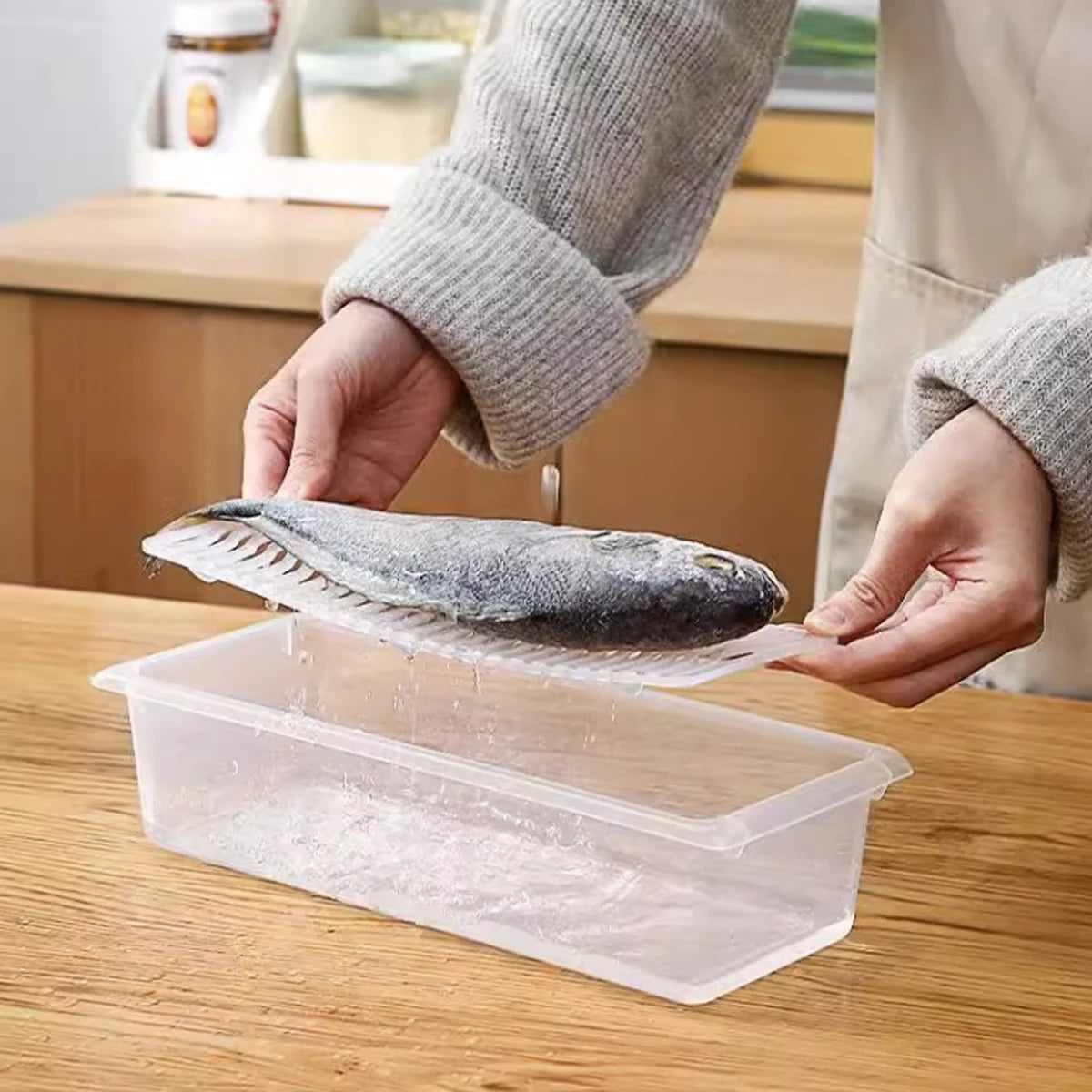 2pc Sealed Drainable Fresh Food Fridge Organiser with Lid for Meat & Vegetables Oasis Select