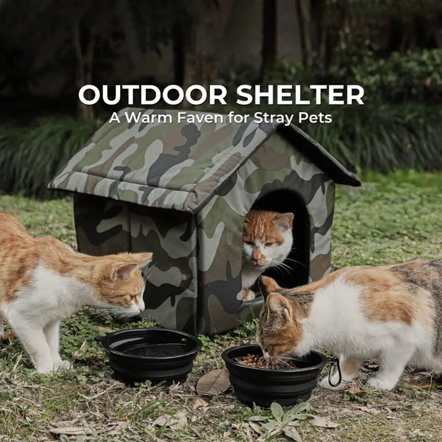 Collapsible Outdoor Cat House Pet Shelter Outdoor Waterproof Cold Windproof Scratch-Resistant Winter Tent Dog Nest Warm House Oasis Select
