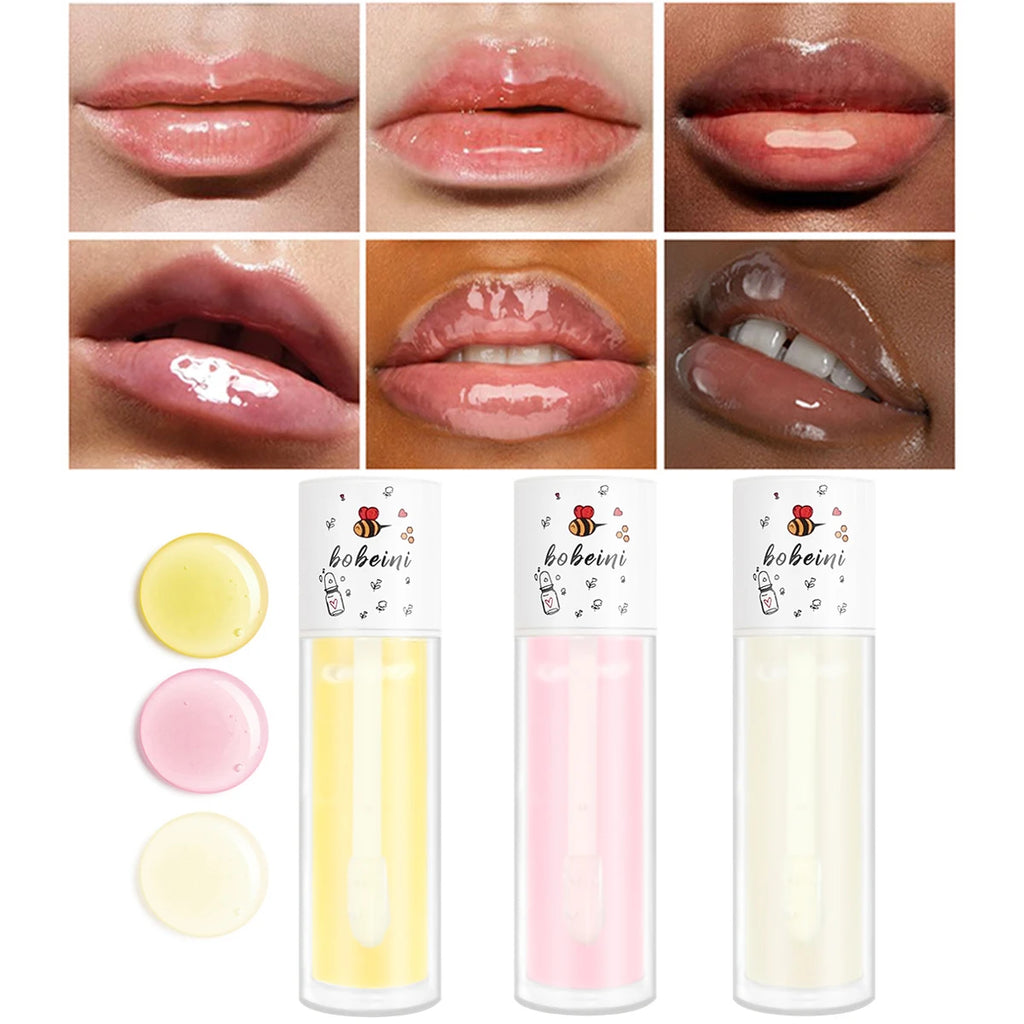 Peach Honey Lip Oil Plump Moisturizing Non-sticky-hydrating Gloss Long-lasting clear liquid lip Balm Oasis Select 3 pcs