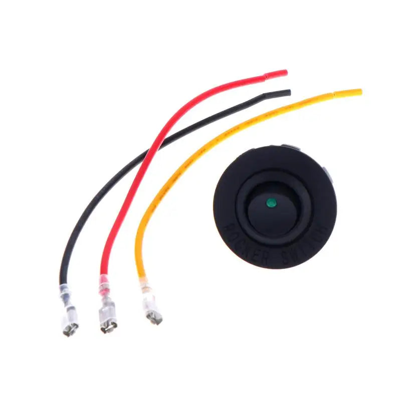 Round LED Switch 16A 12V DC ON/Off SPST 3Pin For Car Truck Dashboard Dash Rocker Boat Marine Off-Road Vehicle Control Oasis Select Green