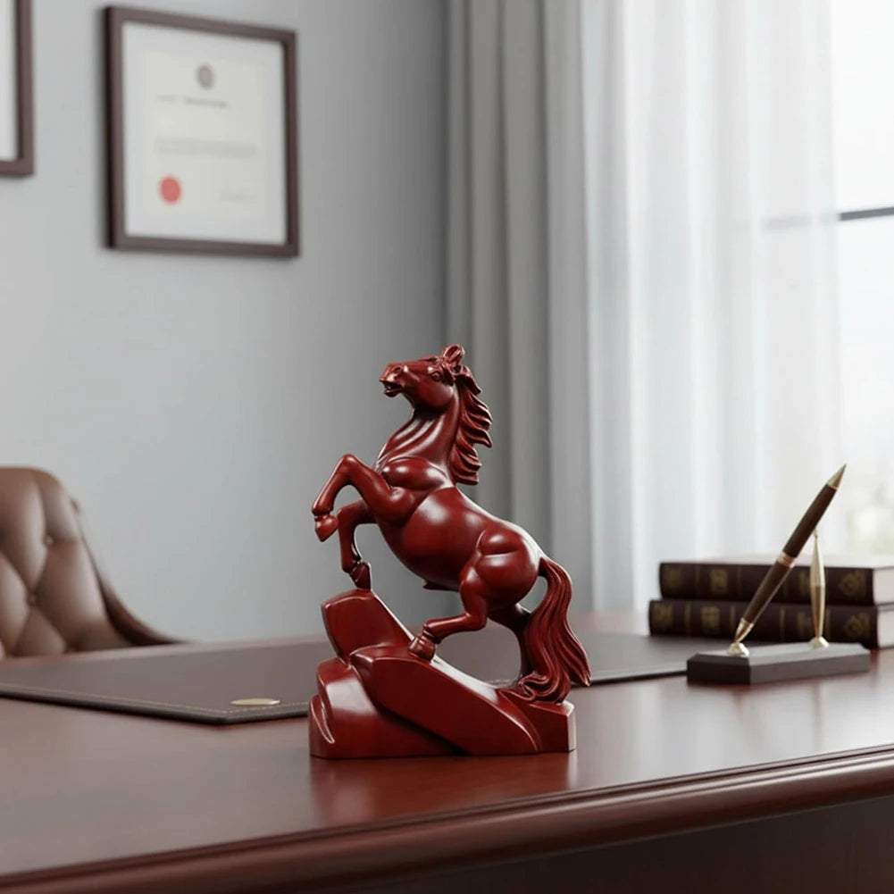 2026 Year of the Horse Figurine | Chinese New Year Wood Statue