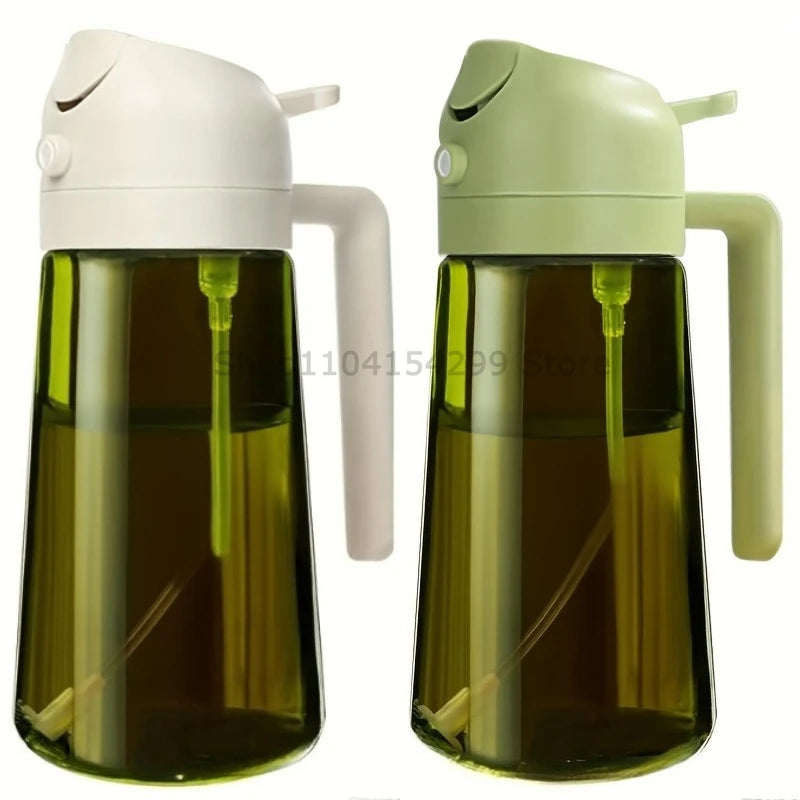 2-in-1 Oil Sprayer Dispenser Olive Oil Dispenser Oil Spray Bottle Plastic Spray Bottle for Cooking Air Fryer BBQ Baking Salad Oasis Select 2pcs Green White