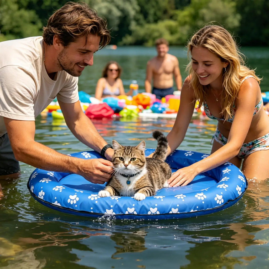 Dog Pool Float Waterproof Inflatable Foldable Raft Summer Lake Dogs Pool Floatie for Small Medium Large Puppy Kitten Outdoor Oasis Select