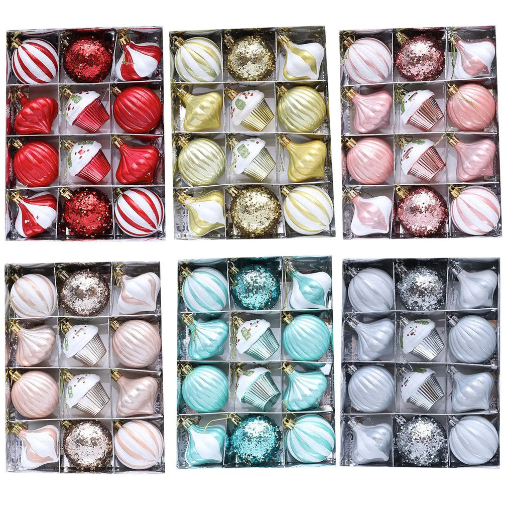 12 Pcs 2.4 Inch Christmas Ball Ornaments for Tree,Red and Green Glittering Hanging Bulbs Pendants for Christmas Tree Decorations Oasis Select