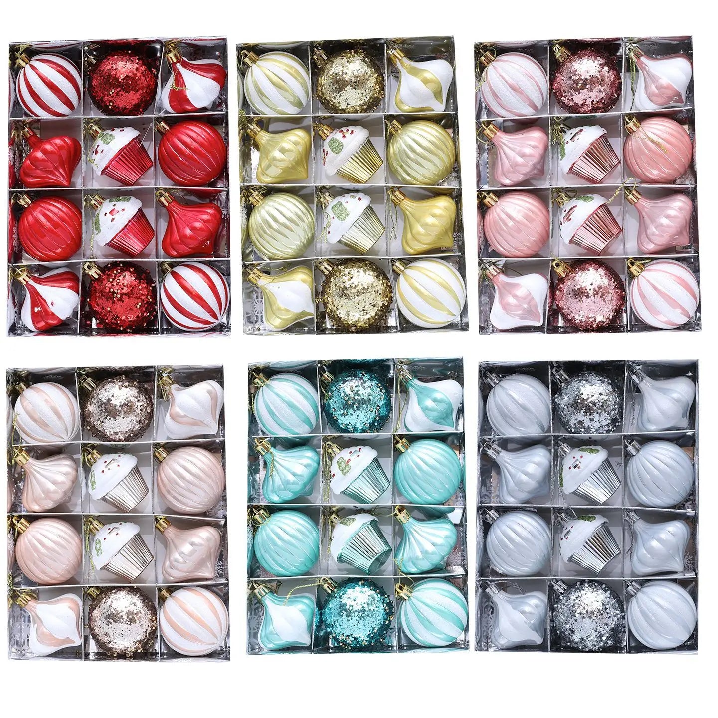 12 Pcs 2.4 Inch Christmas Ball Ornaments for Tree,Red and Green Glittering Hanging Bulbs Pendants for Christmas Tree Decorations Oasis Select