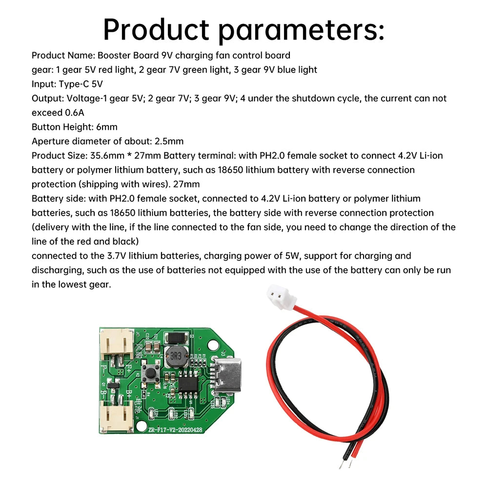 Fan Motor Speed Controller Board Three Speed Stepless Speed Regulation Charging Handheld Fan Control Board Type C Interface Oasis Select