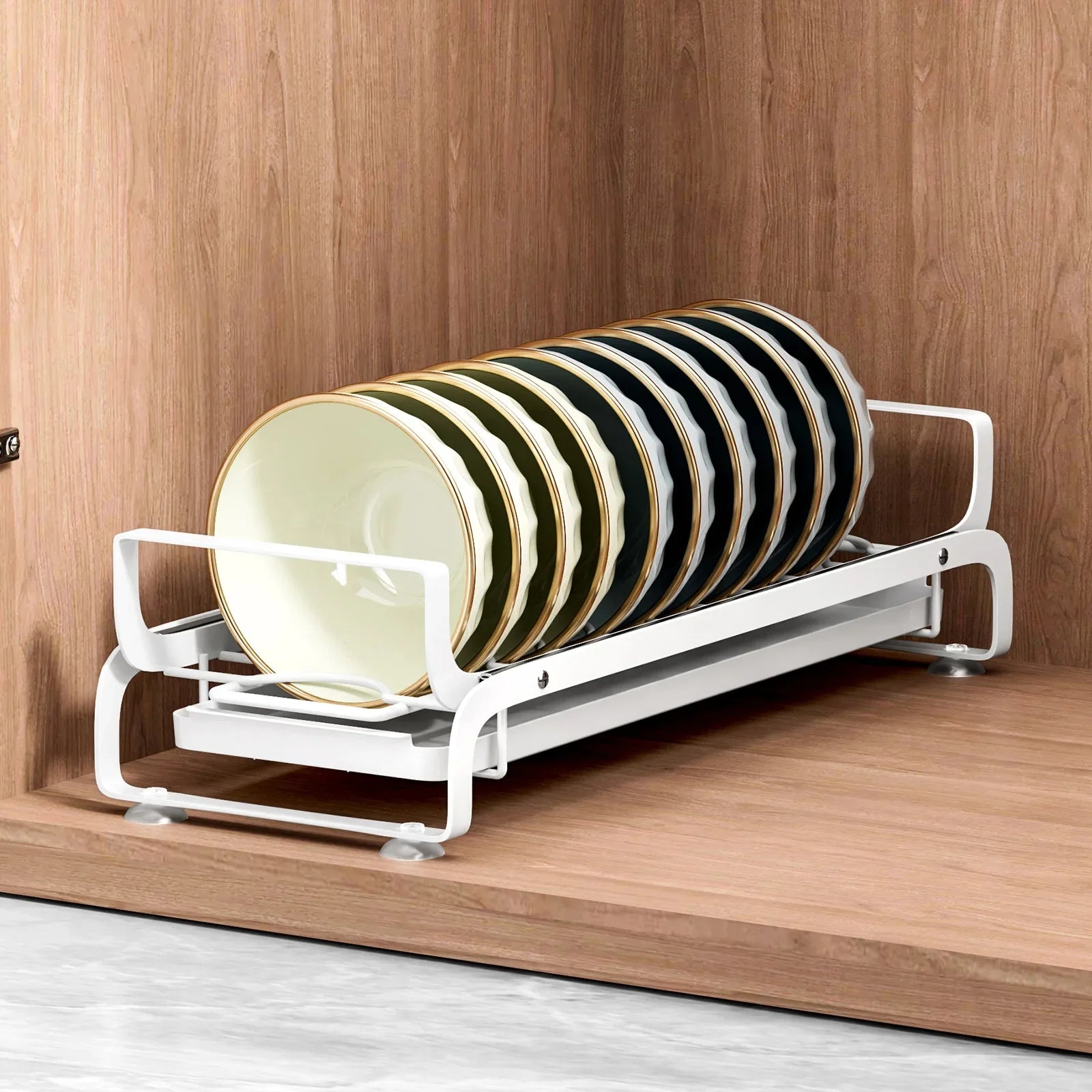 Kitchen Dish Drain Rack Pull-out Dish Storage Rack in Cabinet Narrow Drying Dish and Chopsticks Drying Dish Rack Oasis Select