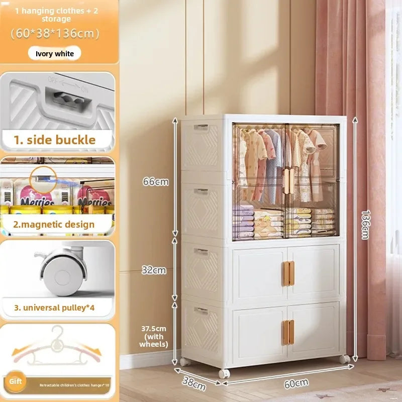 Multi-functional Wardrobe Baby Clothes Storage Box Household