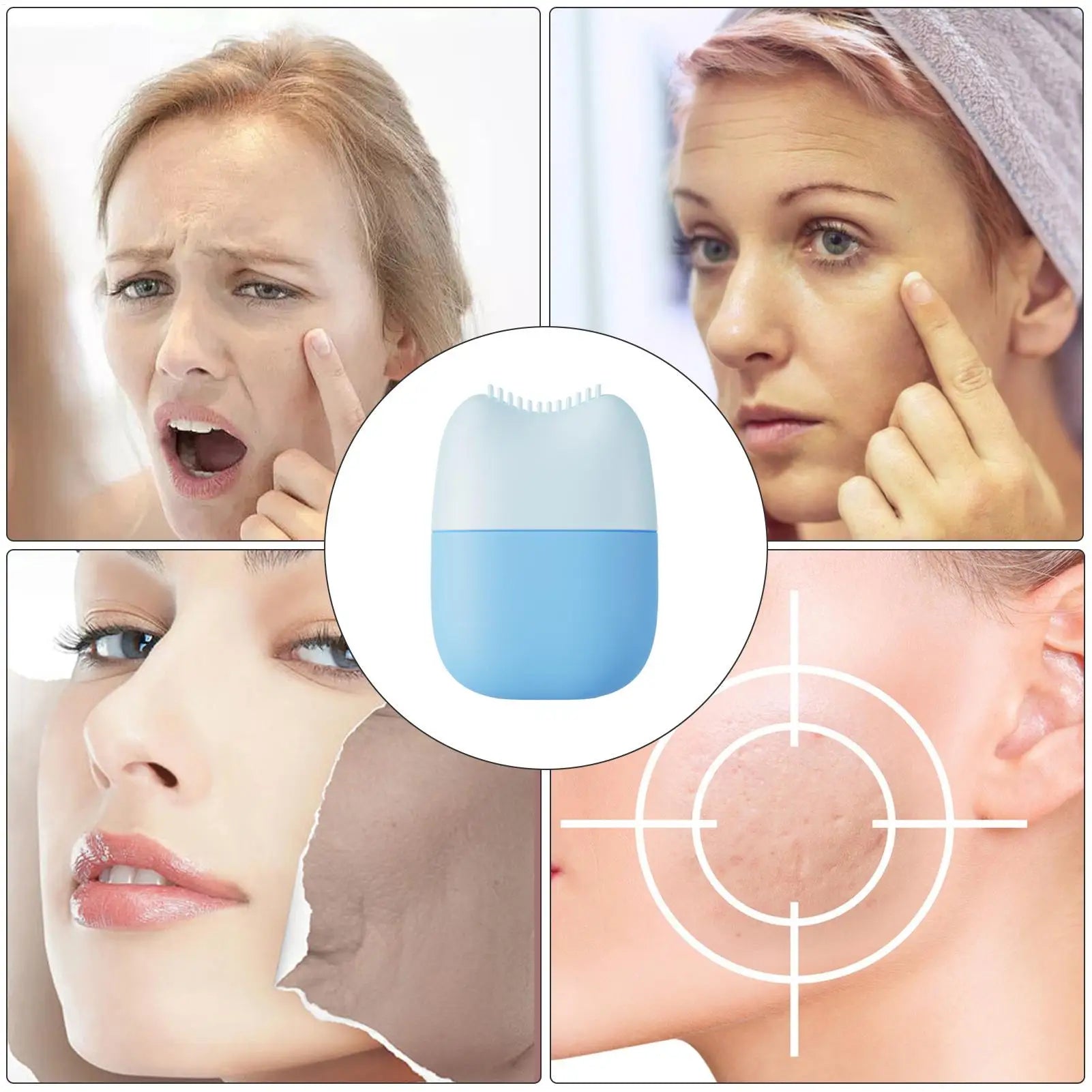Silicone massage face ice tray Eyes Facial Massager Tool Large Pores Reduction Cooling Face Roller Eliminating facial puffiness Oasis Select