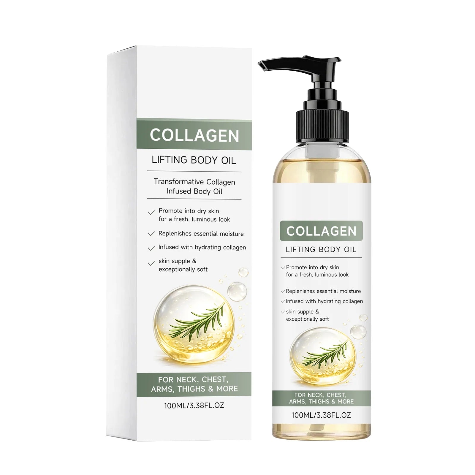 Collagen Firming Body Oil – Anti-Cellulite & Skin Tightening Firming Body Oil Oasis Select 100ml boxed