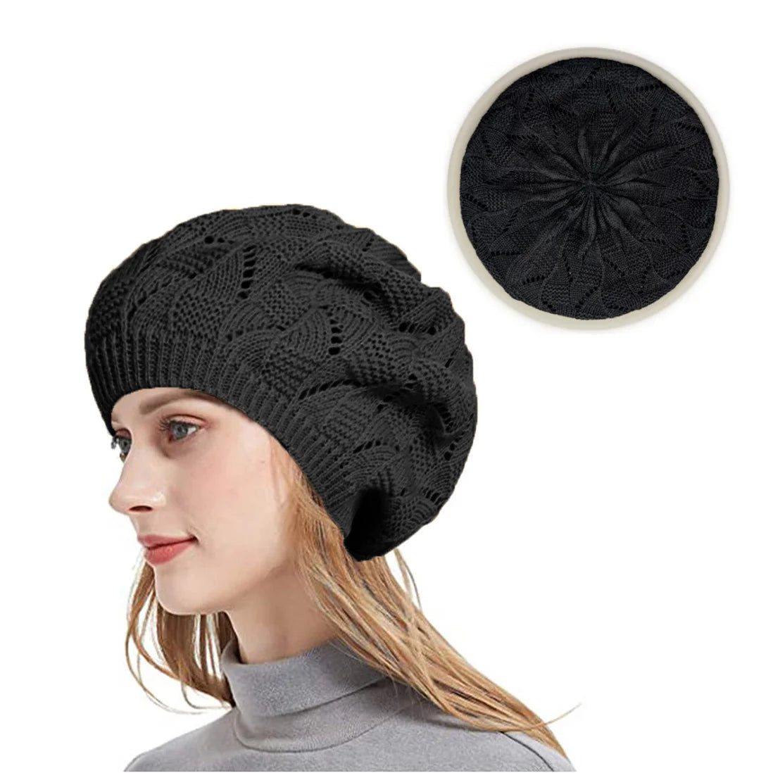 Mesh breathable beret, lightweight and soft artist hat, fresh and artistic bud hat Oasis Select