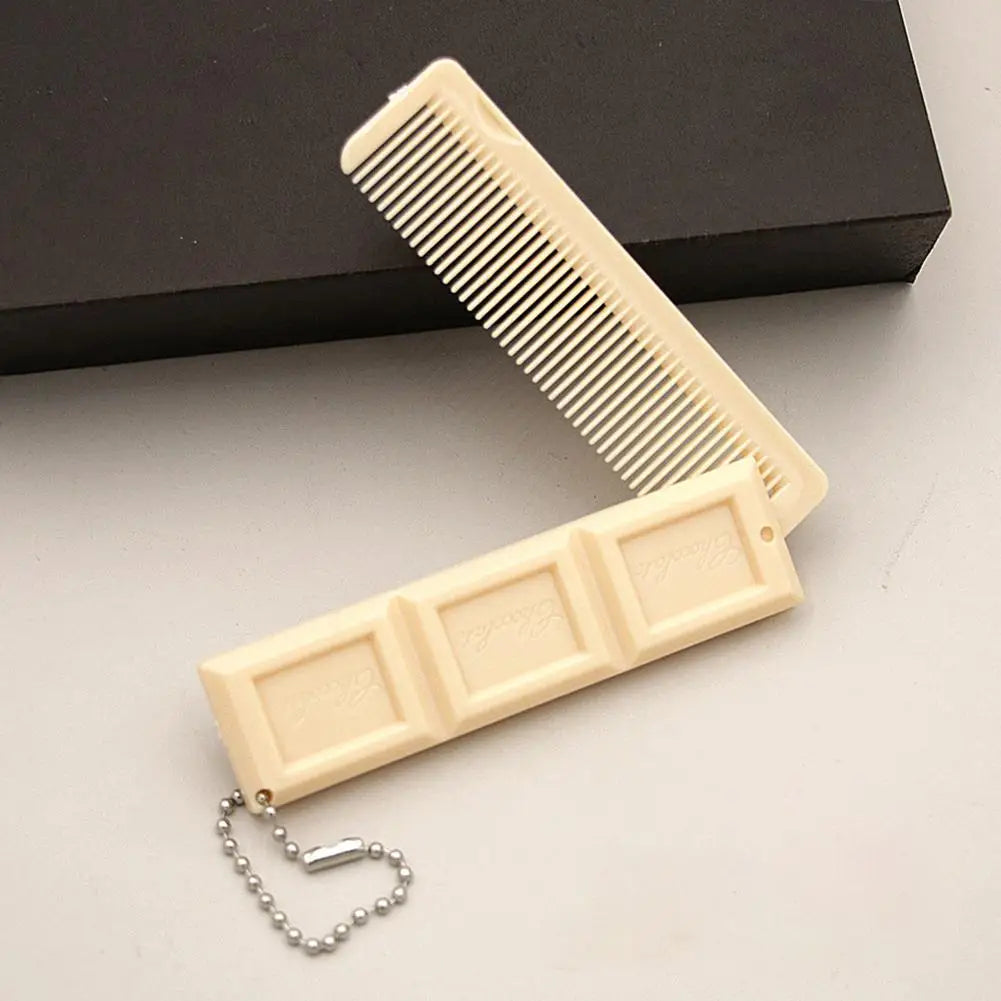 2-in-1 Foldable Chocolate Comb with Mirror for Travel Foldable Travel Comb Oasis Select