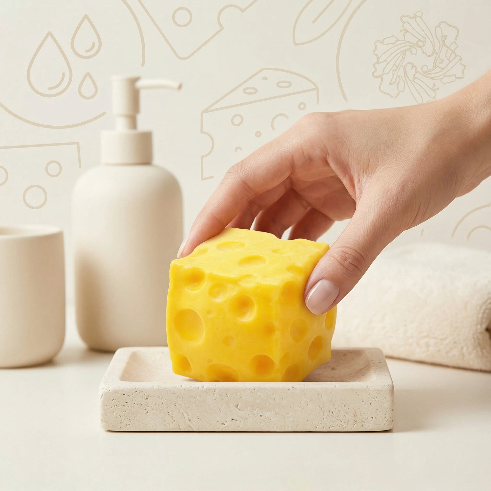 Yellow Cheese Squeeze Toy Relieve Stress Soft Rubber Shapeable Squeeze Anxiety Relief Relaxation Fun Cheese Shape Toy Gifts Oasis Select