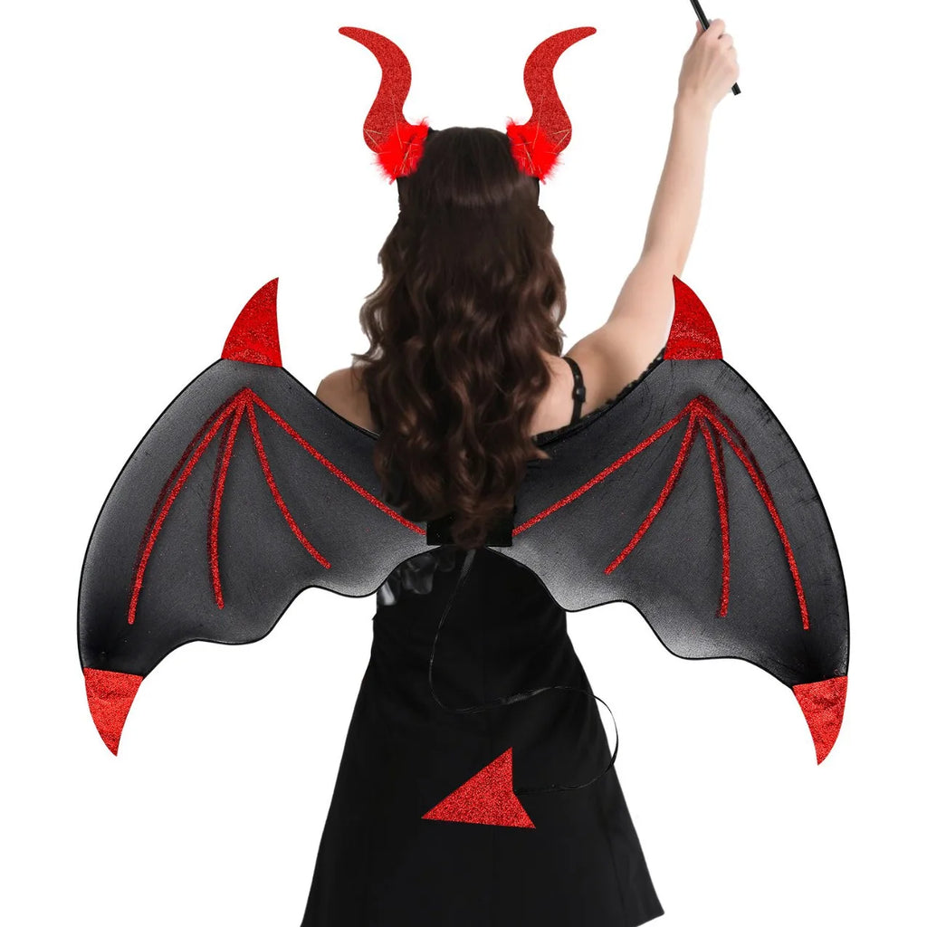 New Arrival Halloween Party Devil Headband & Magic Wand - Performance Props for Festive Atmosphere Oasis Select