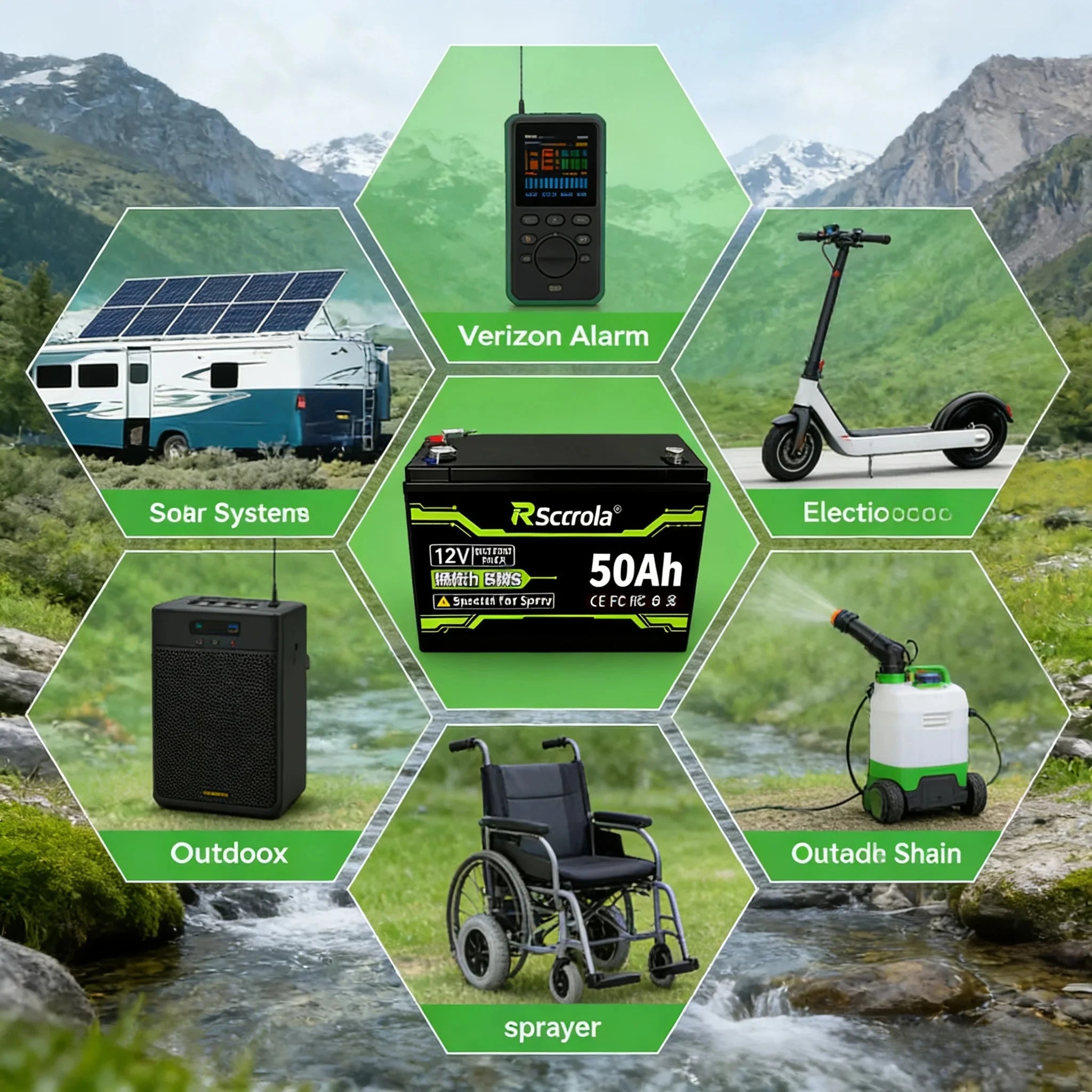 12V 20-50Ah Rechargeable Li-ion Battery 3S with BMS For Sprayer Speaker Camping & Toy Cars Oasis Select