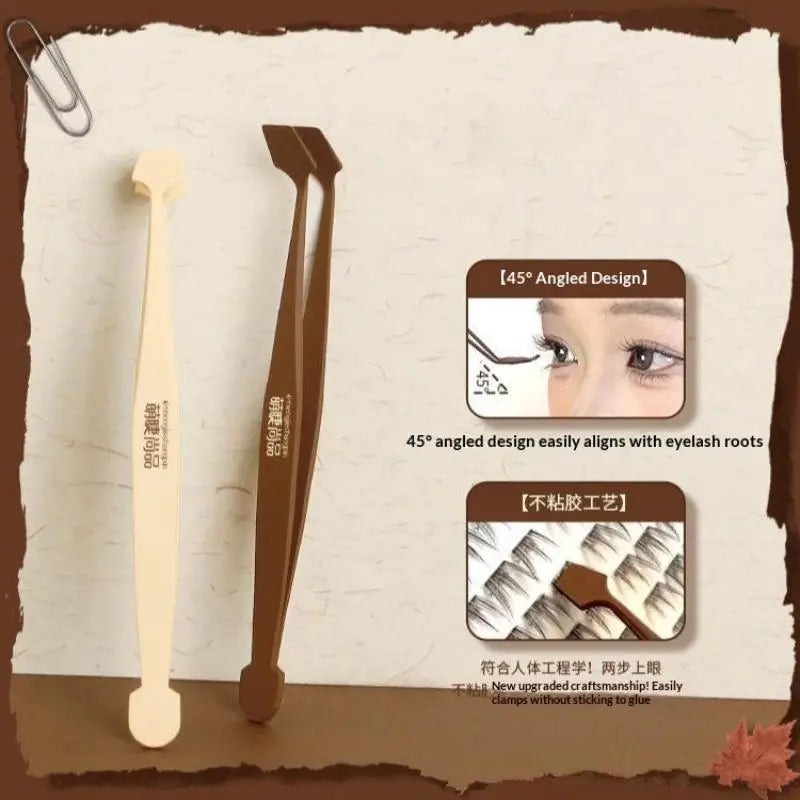 Curved Eyelash Tweezers – Anti-Stick Stainless Steel Lash Tool
