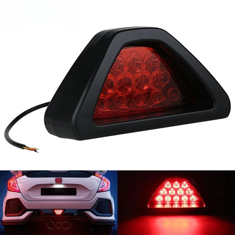 Universal 12V Car Brake Light LED F1 Triangle Tail Lamp Red Fog Light Flash Warning Bulb Motorcycle Signal Light Car Accessories Oasis Select