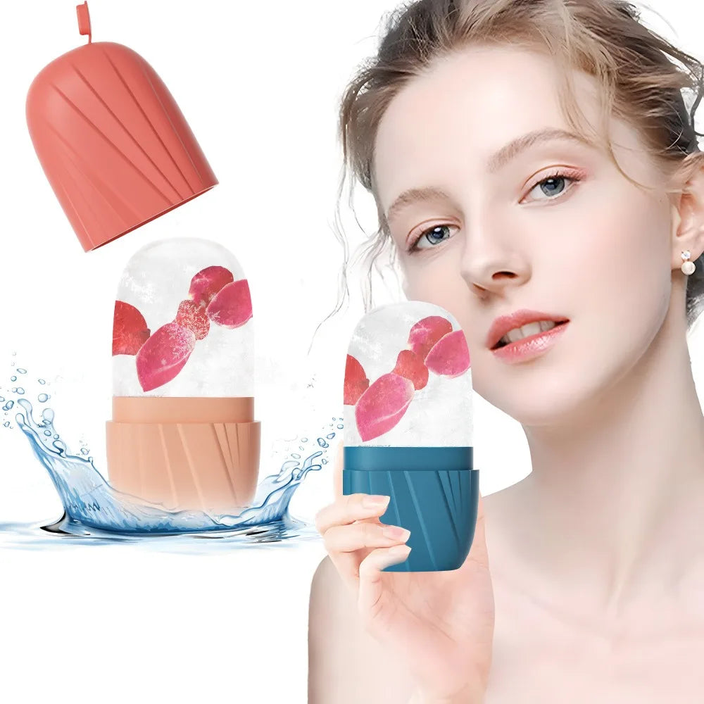 Face Ice Roller & Silicone Ice Tray – Reusable Cooling Massager