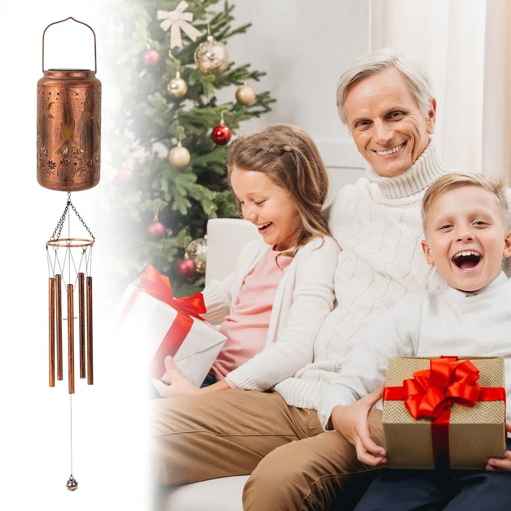 Wind Chime Pendants Solar Lamps Romantic Mapping Wind Chime Courtyard Outdoor and Indoor Creative Retro Decorative Atmosphere Oasis Select