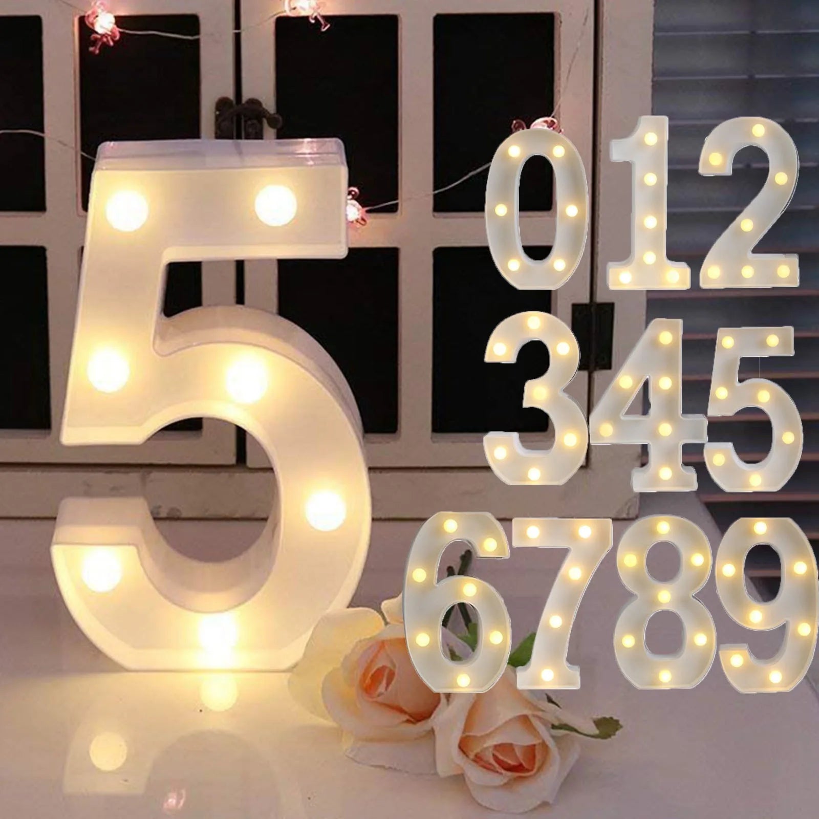 Light Up Letter Led Alphabet Number Plastic Battery Operated Party Sign Wedding Festival Stand Decoration No Batteries Included Oasis Select