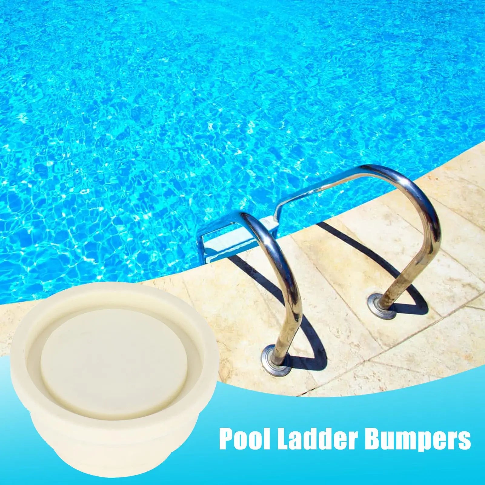 Ladder Bumper, Set of 2pcs White Ladder Rubber Plug for Swimming Pool Ladders Swimming Pool Accessory Oasis Select