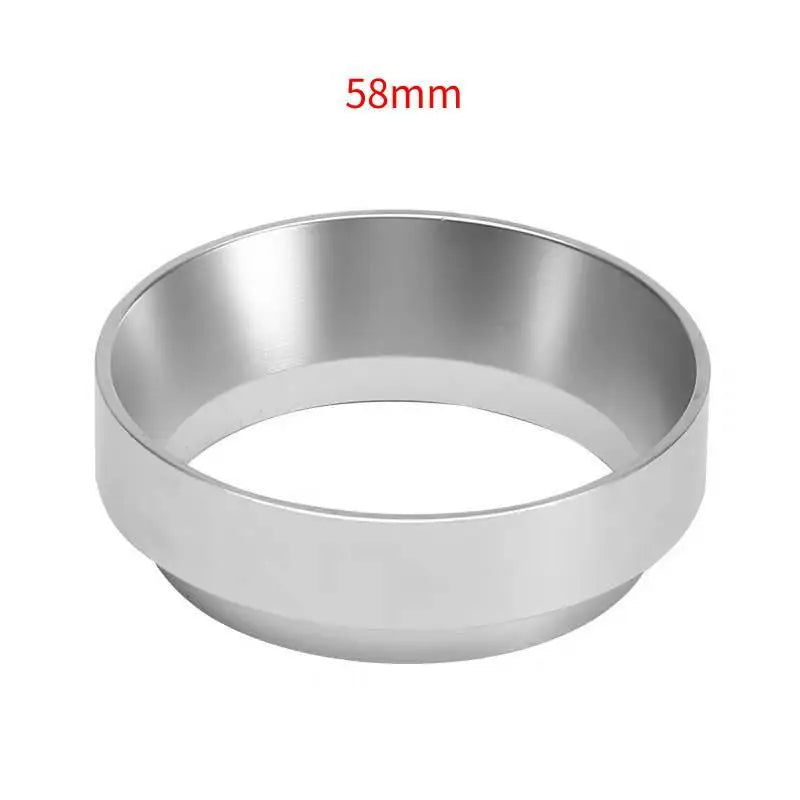 Aluminum Alloy Coffee Dosing Ring Anti-overflow Food Grade Durable for Office Daily Coffee Brewing Small Coffee Tools Oasis Select silver 58mm