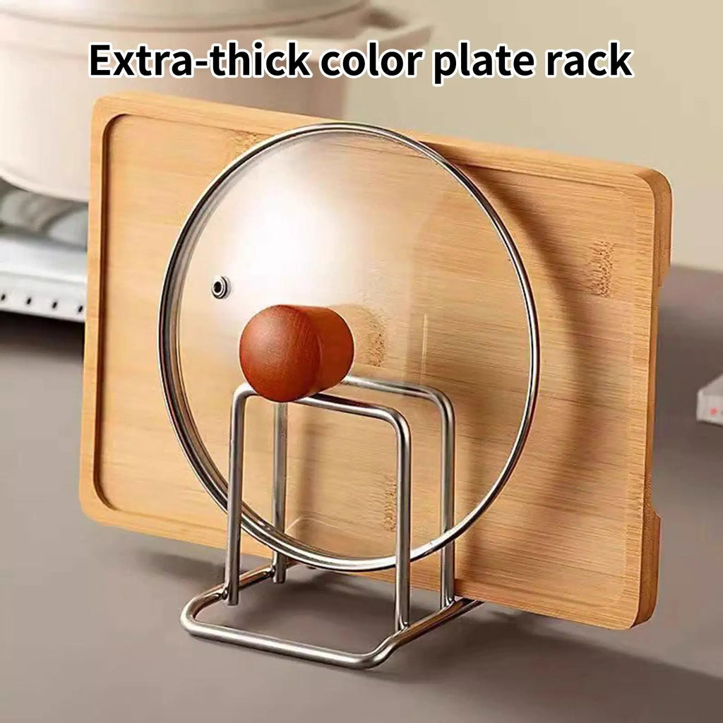Chopping board rack Space-Saving Stainless Steel Pot Lid and Cutting Board Organizer Combo Countertop Rack kitchen organizer Oasis Select