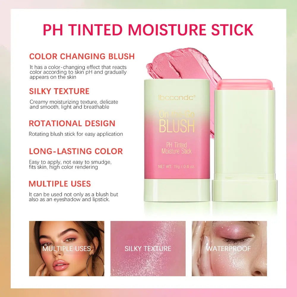 Temperature Change 3-in-1 Cheek Lip Tinted pixiBlush Stick Temperature Change Blush Makeup Products Cosmetic Palette Stick Face Oasis Select