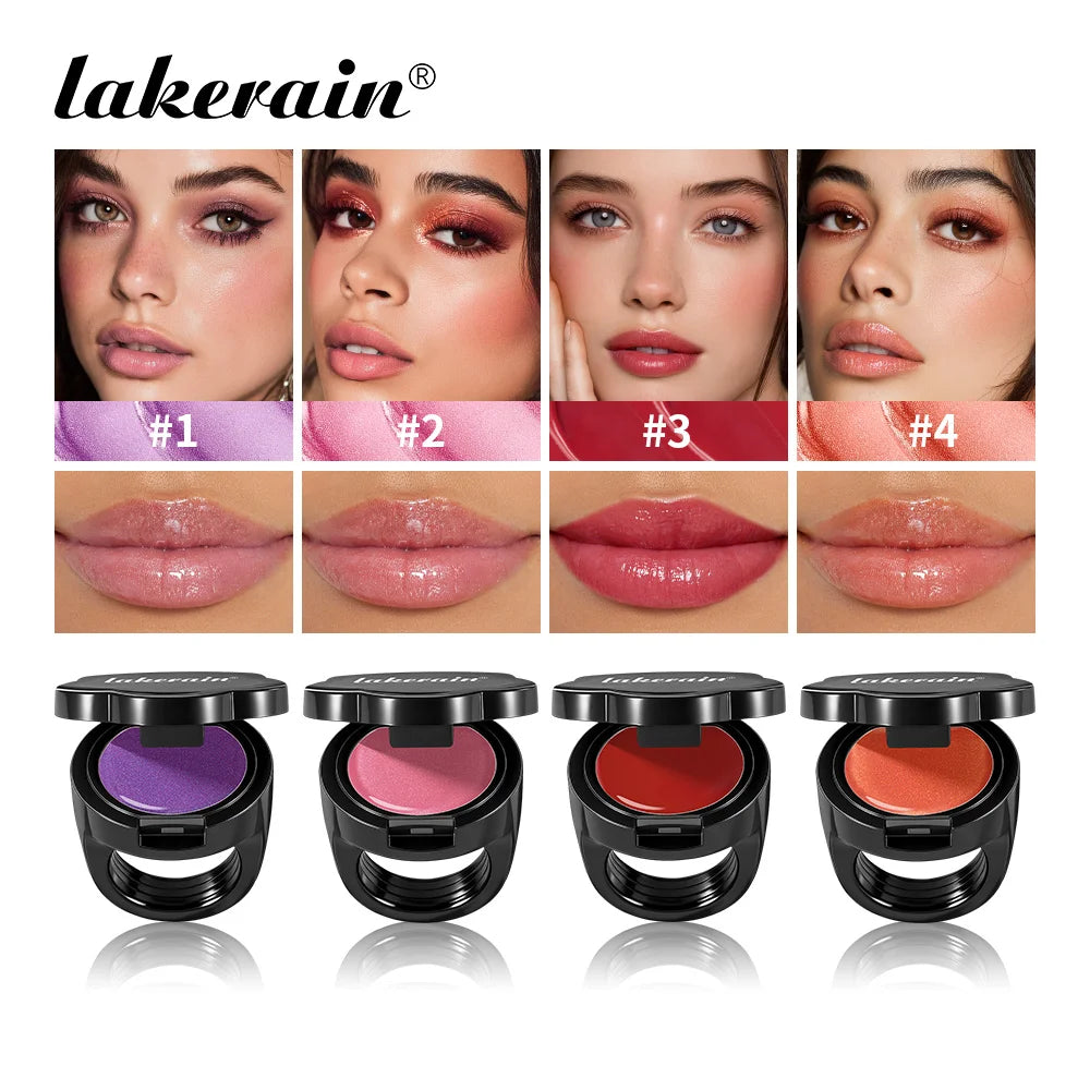Lakerain Ring Rouge Lipstick Long Lasting Moisturizing Shining Lips Cheeks Dual-use Anti wrinkle Nourishment Ring Style Lipstick Oasis Select