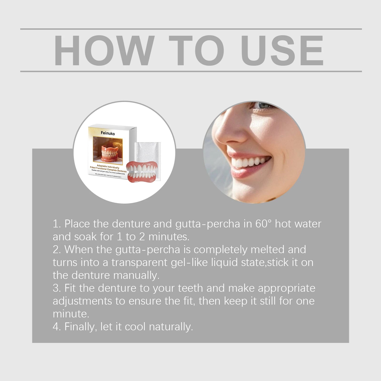 Premium Denture Cosmetic Kit - Boost Smile Beauty, Skin-Friendly Material Confident Smile for Any Occasion Oasis Select