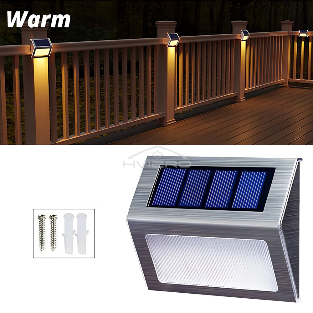 Solar LED Stair & Wall Lights – Waterproof Outdoor Garden Lamp