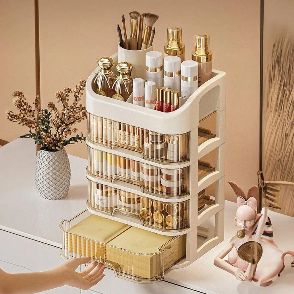 1pc Multi-layer Makeup Storage Box,Cosmetics Storage For Skin Care,Eyeshadow,LotionsLipstick,Great For Dresser,Bathroom,Bedroom Oasis Select