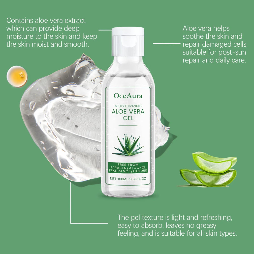 OceAura Aloe Vera Gel – Pore Shrinking, Oil Control & Acne Care Aloe Vera Face Gel Oasis Select