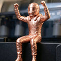Cool Racing Driver Statue with Victory Pose Creative Desktop Craft Ornament Decor for Monitor Edge Shelf Home and Office Oasis Select 1pc Bronze