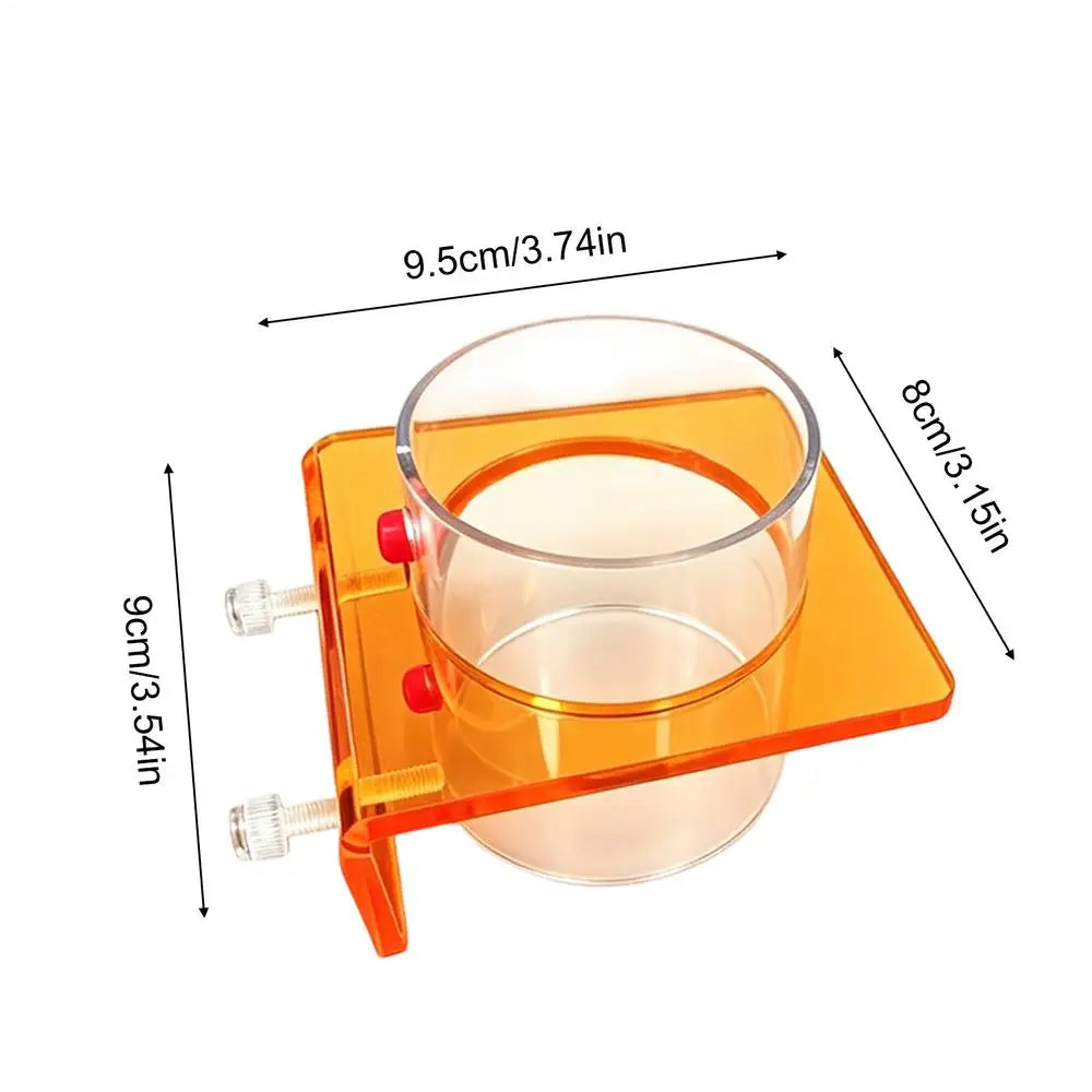 Feeding Dish Aquarium Fish Tank Reptiles Feeder Bowl with Suction Cup Acrylic Fluorescent Fish Feeding Aquarium Supplies Oasis Select Orange