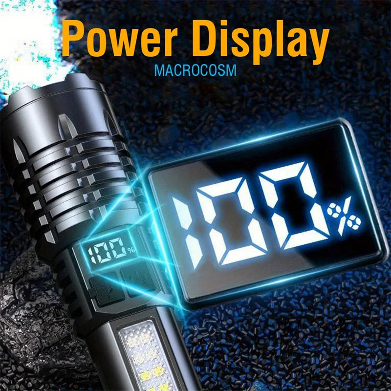 Mikenoon Rechargeable LED Flashlight | COB Side Light, 5 Modes