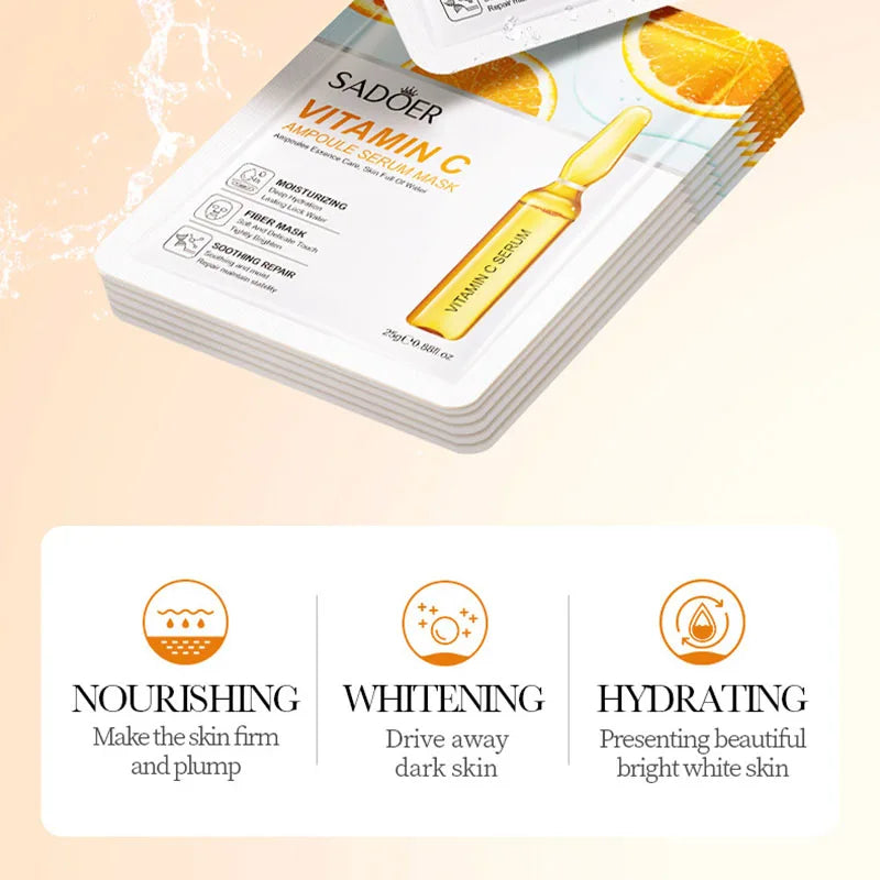 SADOER 24K Gold Hyaluronic Acid Face Masks – 15 Pack Gold Sheet Face Mask Oasis Select