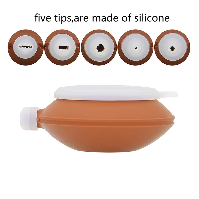 Silicone Piping Tool & Chocolate Extruder – 5 Nozzles