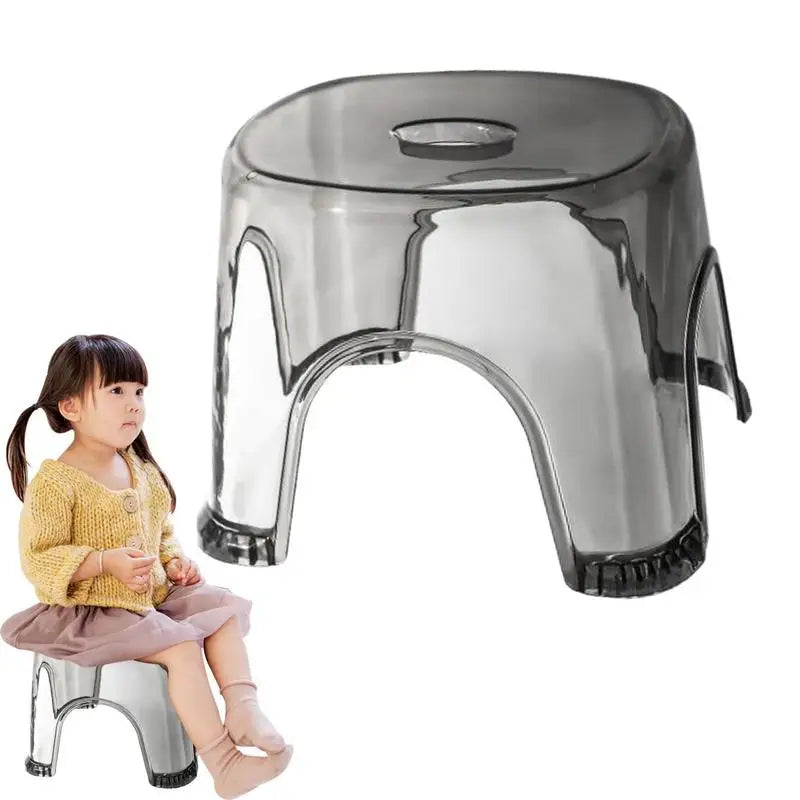 Clear Shower Foot Stool Non-slip Waterproof Transparent Stool Clear Stool for Bathroom Bedside Small Shower Spaces Corner Bench Oasis Select