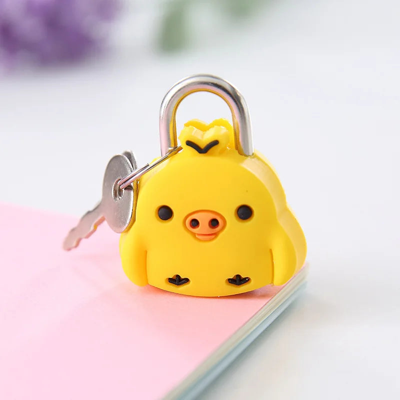 Lock-Padlock Drawer-Cabinet Backpack Suitcase Luggage Metal Mini Cute Handbag Cartoon For Traveling Outdoor Backpack Security Oasis Select Yellow