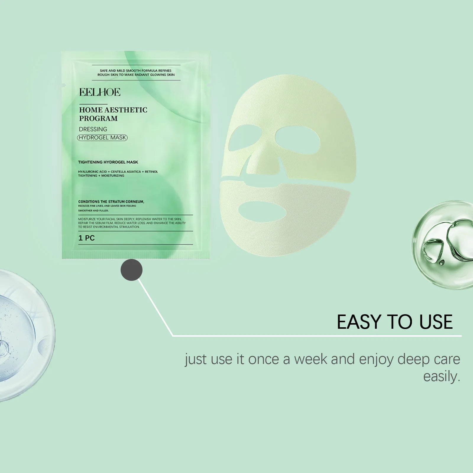 Eelhoe Centella Asiatica Hydrogel Mask – Brighten & Tighten Hydrogel Face Mask Oasis Select