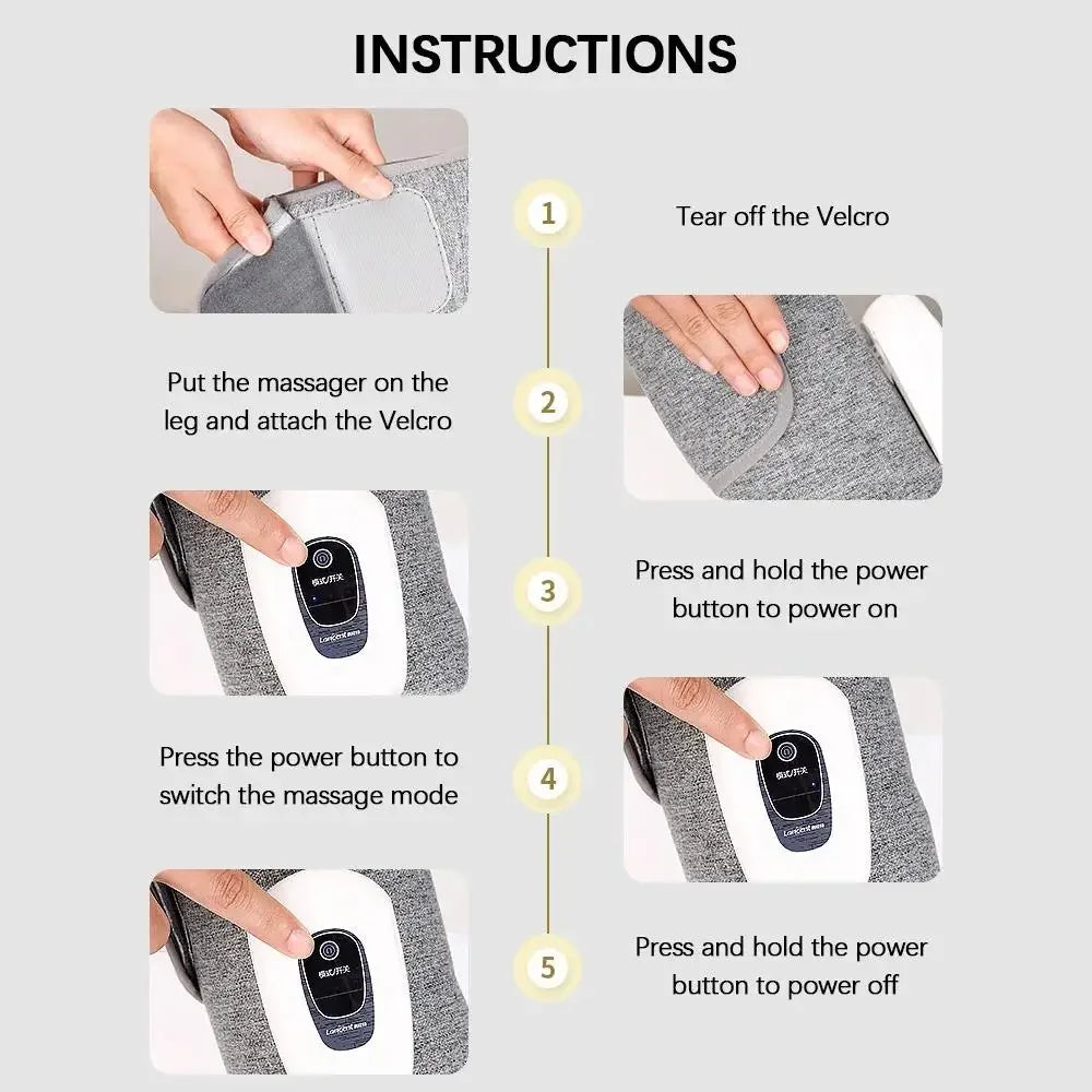 Wireless Air Compression Leg & Calf Massager – 360° Rechargeable