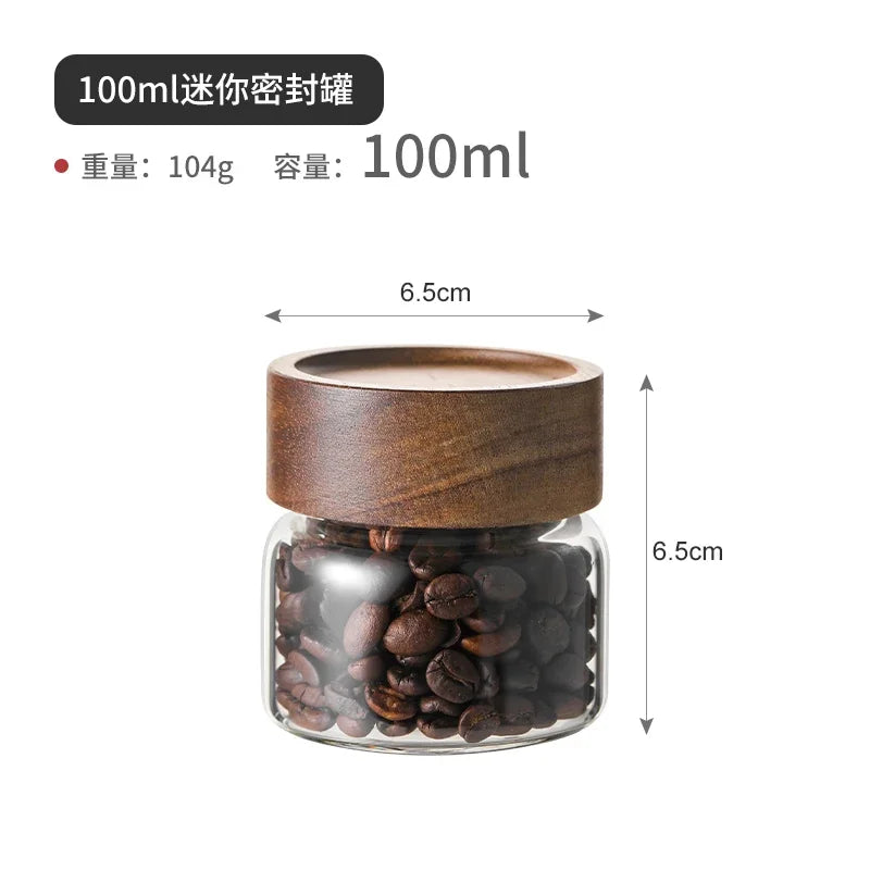 Mini Glass Sealed Jar Food Grade Coffee Powder Dispenser Bottle Portable Tea Coffee Beans Storage Small Empty Bottle Oasis Select 100ml 1pcs