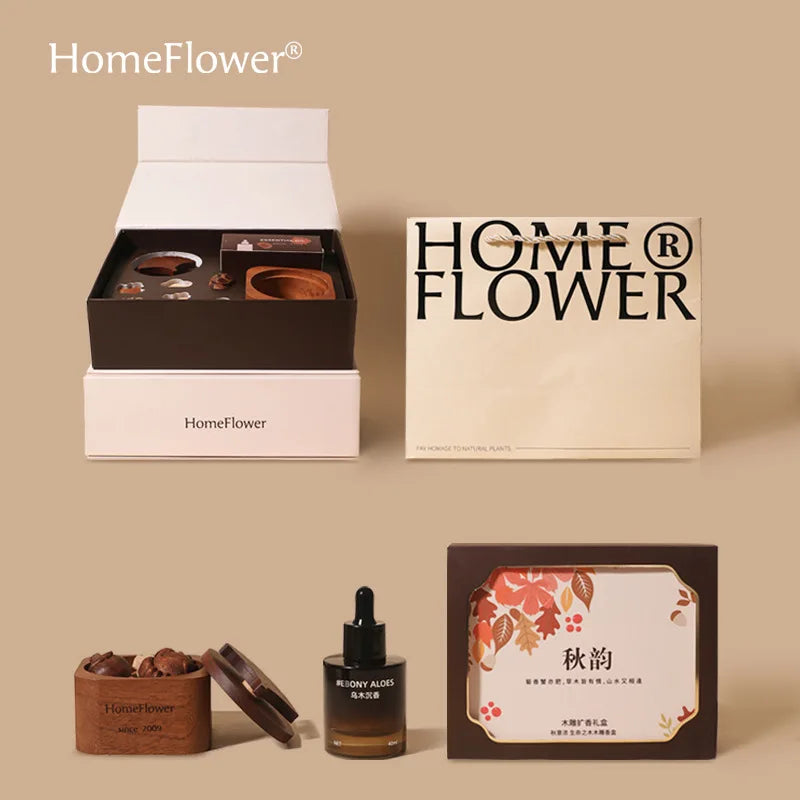 Fragrance Gift Box No Fire Aromatherapy Essential oil Long-lasting bedroom decoration diffuser wood birthday gift Oasis Select